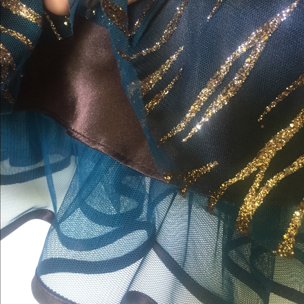 🌟 Beautiful Formal Metallic Glitter Swirl Layered Y2K Prom Dress NWOT - Picture 9 of 11